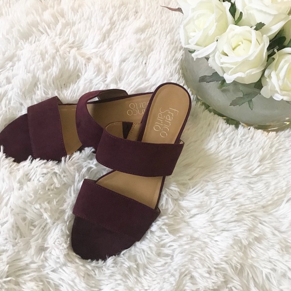 Franco Sarto Shoes - Franco Sarto burgundy suede sandals